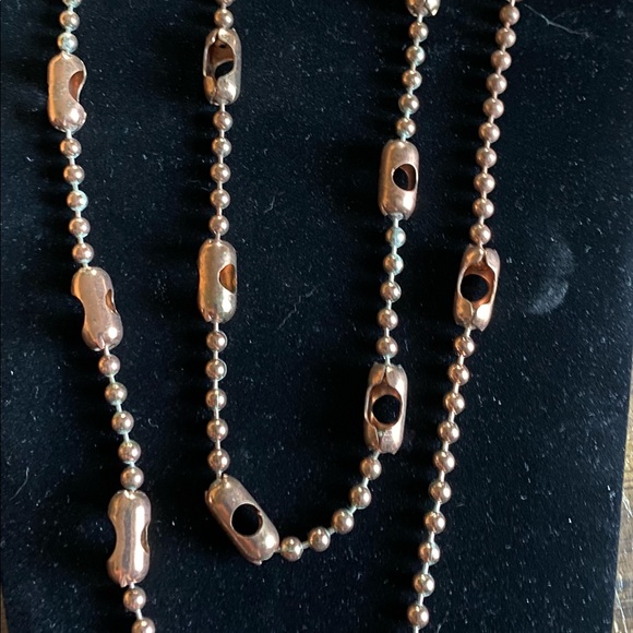 Metal Chain Necklace Copper Plated Handmade - Picture 3 of 4